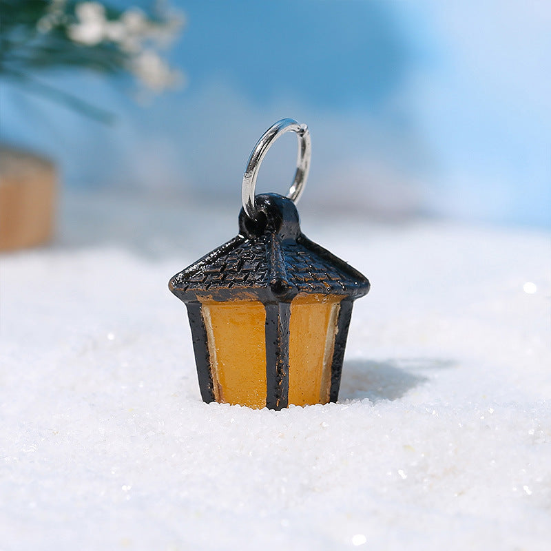 Wholesale Luminous light micro landscape ornaments resin crafts snow tree Christmas ornaments